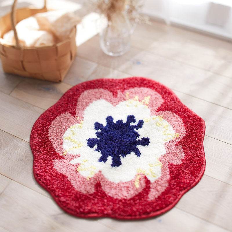 コクリコの花を切り取った北欧デザイン！日本製北欧デザイン変形マット50×50cm Ririko -リコ