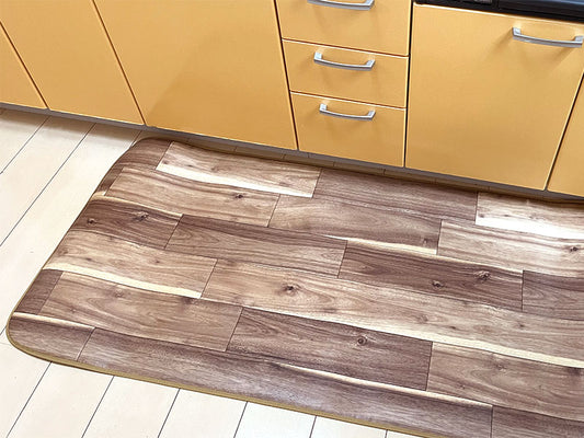 汚れても拭き取るだけでキレイ！はっ水・抗菌・防炎機能付きキッチンマット幅40cmタイプ＜Gran - グランブラウン＞