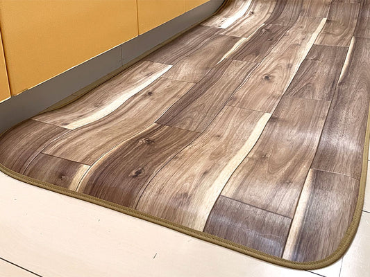 汚れても拭き取るだけでキレイ！はっ水・抗菌・防炎機能付きキッチンマット幅60cmタイプ＜Gran - グラン ブラウン＞