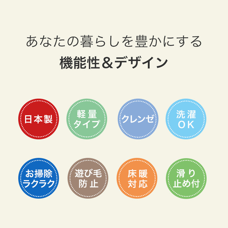洗える・抗ウィルス・抗菌機能付き！質感の違う糸を組み合わせたストライプラグ Lattice - ラティス
