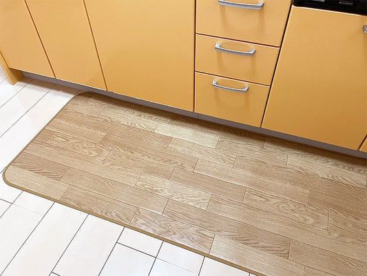 汚れても拭き取るだけでキレイ！はっ水・抗菌・防炎機能付きキッチンマット幅60cmタイプ＜Norfolk - ノーフォークライトオーク＞