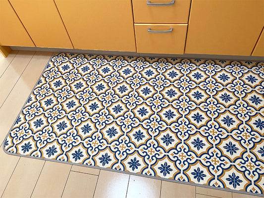 汚れても拭き取るだけでキレイ！はっ水・抗菌・防炎機能付きキッチンマット幅80cmタイプ＜Ryad - リヤド＞