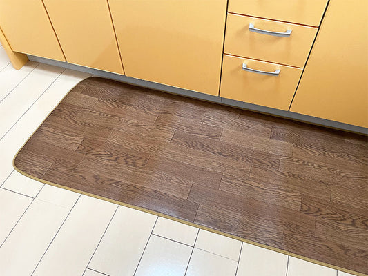 汚れても拭き取るだけでキレイ！はっ水・抗菌・防炎機能付きキッチンマット幅40cmタイプ＜Tanny - タニーブラウン＞