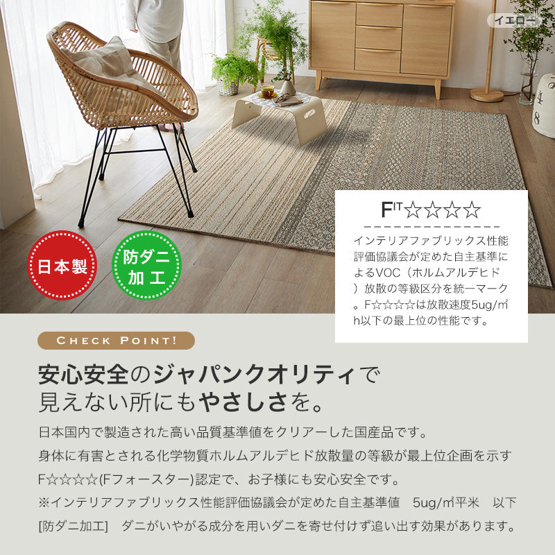 大胆な構成の中に複雑な小柄をあしらったナチュラルな雰囲気のラグ Trace - トレース